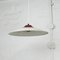 Vintage White and Maroon Shallow Pendant Lamp, 1960s, Image 6