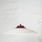 Vintage White and Maroon Shallow Pendant Lamp, 1960s 1