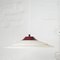 Vintage White and Maroon Shallow Pendant Lamp, 1960s, Image 1