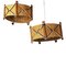 Vintage Suspension Lights in Wool and Teak, 1970s, Set of 2, Image 1