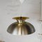 Vintage Scandinavian Pendant Lamp in Brass with Yellow Upper, 1970s 3