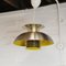 Vintage Scandinavian Pendant Lamp in Brass with Yellow Upper, 1970s 5