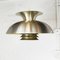 Vintage Scandinavian Pendant Lamp in Brass with Yellow Upper, 1970s 6