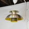 Vintage Scandinavian Pendant Lamp in Brass with Yellow Upper, 1970s 1