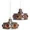 Ceramic Terra Brown Ceramic Pendant Lights, Denmark, 1970s, Set of 2, Image 1