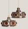 Ceramic Terra Brown Ceramic Pendant Lights, Denmark, 1970s, Set of 2 2