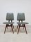 Mid-Century Scandinavian Dining Chairs in Wood & Skai, 1960s, Set of 2 3