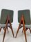 Mid-Century Scandinavian Dining Chairs in Wood & Skai, 1960s, Set of 2, Image 4