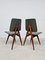 Mid-Century Scandinavian Dining Chairs in Wood & Skai, 1960s, Set of 2 2