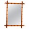 Großer Spiegel mit Rahmen aus Bambus & Nussholz, Frankreich, 19. Jh. 1