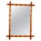 Large Faux Bamboo & Walnut Framed Mirror, France, 19th Century, Image 1