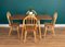 Blonde Model 383 Dining Table & Model 370 Windsor Kitchen Dining Chairs by Lucian Ercolani, Set of 5 3
