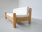 Modernes italienisches Mid-Century Sofa aus Holz & weißem Boucle-Stoff, 1970er 6
