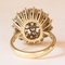 Vintage 18k Yellow Gold Flower Ring with Brilliant Cut Diamonds, 1970s 5