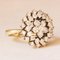 Vintage 18k Yellow Gold Flower Ring with Brilliant Cut Diamonds, 1970s 8