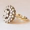 Vintage 18k Yellow Gold Flower Ring with Brilliant Cut Diamonds, 1970s 3