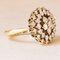 Vintage 18k Yellow Gold Flower Ring with Brilliant Cut Diamonds, 1970s 7