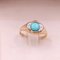 Vintage 8k Yellow Gold Ring with Turquoise and Diamonds, 1970s 3