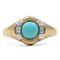 Vintage 8k Yellow Gold Ring with Turquoise and Diamonds, 1970s, Image 1