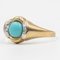 Vintage 8k Yellow Gold Ring with Turquoise and Diamonds, 1970s 4