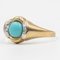 Vintage 8k Yellow Gold Ring with Turquoise and Diamonds, 1970s, Image 4