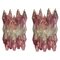 Pink and Clear Poliedri Sconces by Carlo Scarpa for Venini, 1980s, Set of 2 1