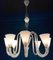 Lámpara de araña Art Déco de cristal de Murano atribuida a Venini, años 40, Imagen 8