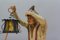 Grande scultura in legno intagliato a mano Uomo con lanterna, anni '30, Immagine 5