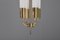 Large Brass & Opaline Chandelier from Glashütte Limburg, 1970s 5