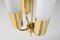 Large Brass & Opaline Chandelier from Glashütte Limburg, 1970s 6