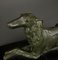 Statua Art Deco Greyhound in bronzo su supporto in marmo nero, Immagine 7