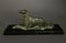 Art Deco Greyhound Statue in Bronze on Black Marble Carrier 1