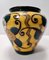 Futurist Yellow Glazed Earthenware Vase with Floral Motifs, Italy, 1920s 3