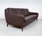 Vintage Brown Leather Sofa on Rosewood Legs from Porfilia Werke, 1960s 3