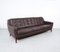 Vintage Brown Leather Sofa on Rosewood Legs from Porfilia Werke, 1960s 4