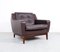 Vintage Brown Leather Lounge Chair on Rosewood Legs from Porfilia Werke, 1960s 2