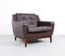 Vintage Brown Leather Lounge Chair on Rosewood Legs from Porfilia Werke, 1960s, Image 2