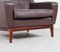 Vintage Brown Leather Lounge Chair on Rosewood Legs from Porfilia Werke, 1960s 7