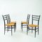 Vintage Spinetto Chiavari Italian Straw Chairs, 1970s, Set of 4 1