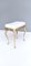 Vintage White Plastic Seat Ottoman with Cast Brass Legs, Italy, 1950s, Image 6