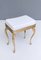 Vintage White Plastic Seat Ottoman with Cast Brass Legs, Italy, 1950s, Image 4