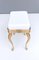 Vintage White Plastic Seat Ottoman with Cast Brass Legs, Italy, 1950s, Image 7