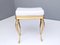 Vintage White Plastic Seat Ottoman with Cast Brass Legs, Italy, 1950s, Image 1