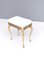 Vintage White Plastic Seat Ottoman with Cast Brass Legs, Italy, 1950s, Image 3
