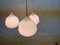 Dreifache Kaskaden-Deckenlampe aus Teak & Glas im skandinavischen Stil, 1960er 7
