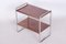 Bauhaus Side Table in Walnut, Chrome-Plated Steel, Czech, 1930s, Image 4
