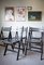 Vintage Painted Black Folding Chairs, Set of 5, Image 22