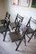 Vintage Painted Black Folding Chairs, Set of 5 15