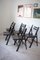 Vintage Painted Black Folding Chairs, Set of 5 10