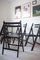 Vintage Painted Black Folding Chairs, Set of 5 9